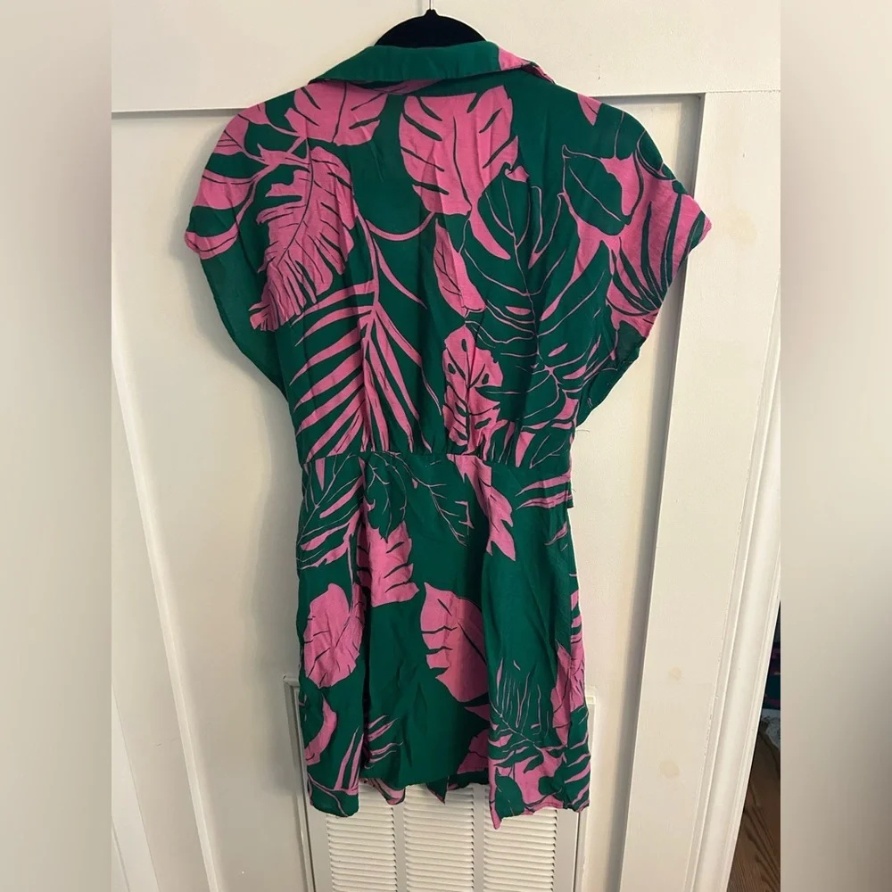 Mango tropical print mini shirt dress size medium - Picture 5 of 5